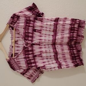 FADED GLORY Lightweight Tie-dyed Summer Top